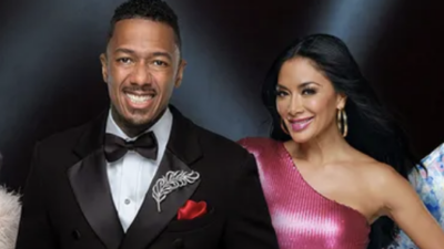 Nick Cannon and Nicole Scherzinger in a promo pic for The Masked Singer