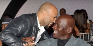 Common greets Michael Jordan in a photo featured in Men's Health on YouTube