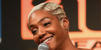 Tiffany Haddish performs at the benefit for those affected by strikes at the Laugh Factory on August 15, 2023 in Los Angeles, California.