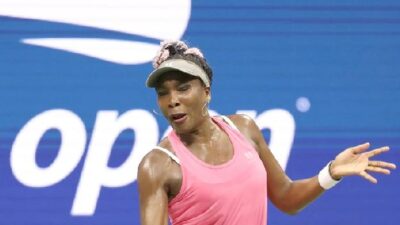 Venus Williams in action during a women's singles match at the 2023 US Open - (Simon Bruty/USTA)
