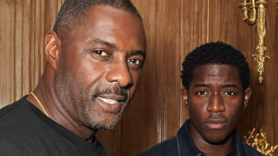 LONDON, ENGLAND - SEPTEMBER 04: (L to R) Idris Elba, Damson Idris, attend a celebration of Edward Enninful's new memoir "A Visible Man" at Claridge's Hotel