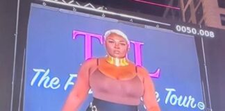 Melody Trice on Times Square Electronic Billboard / screenshot
