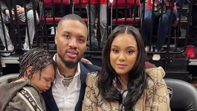 Damian Lillard and wife Kay&rsquo;La Lillard and son - Instagram