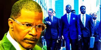 Jamie Foxx as Willie Gary & legal team - The Burial poster (Prime Video)