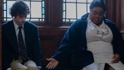 Dominic Sessa stars as Angus Tully and Da&rsquo;Vine Joy Randolph as Mary Lamb in director Alexander Payne&rsquo;s THE HOLDOVERS, a Focus Features release. Credit: Seacia Pavao / &copy; 2023 FOCUS FEATURES LLC