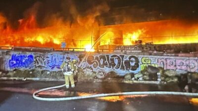 I-10 LA pallet fire (Caltrans District 7-AP)