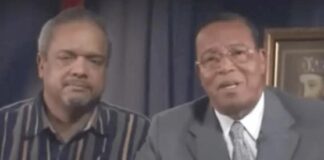 Joshua Farrakhan (left) with his father, Minister Louis Farrakhan (right) - via X (formerly Twitter) screenshot @BroMichael2X