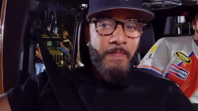 Drive with Swizz Beatz -- Atlanta: A City of Firsts - Episode 103 -- In Atlanta, the city where his entertainment career began, Swizz introduces Nasir to the first Black Jeep Club and its first Black Porsche Club. Nasir learns to drive a stick shift from NASCAR pioneer, Jesse Iwuji. Swizz Beatz and Nasir Dean, shown. (Photo by: Hulu)