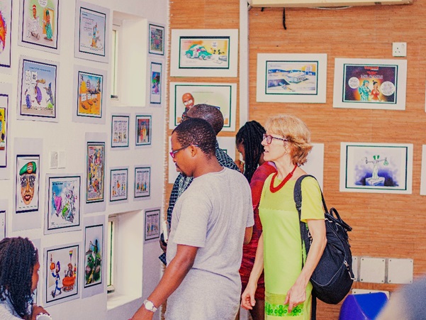 Viewing cartoons at CACAFEST - The Cartoon, Animation and Comic Art Festival ran from 14th Tuesday to 19th November