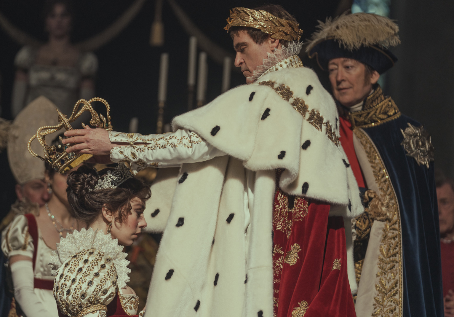 Joaquin Phoenix (Napoleon Bonaparte) and Vanessa Kirby (Empress Josephine)&nbsp; Photo by: Aidan Monaghan