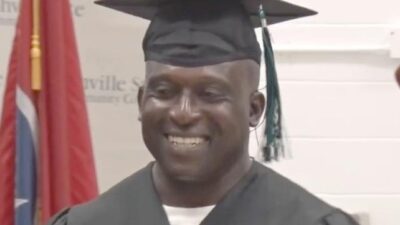 Incarcerated man graduating with degrees from Lane College at Northwest Correctional Complex - screenshot