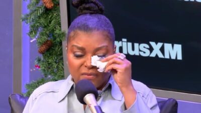 Taraji P Henson dabbing eyes - screenshot