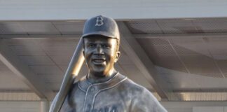 Jackie Robinson statue (Mel Gregory via AP)