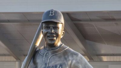 Jackie Robinson statue (Mel Gregory via AP)