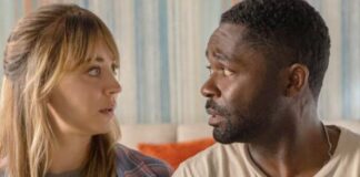 Kaley Cuoco as 'Emma' and David Oyelowo as 'Dave' in the action comedy, ROLE PLAY, a Prime Video release - Photo courtesy of Prime Video