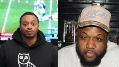 Morocco Vaughn (L) and Skee Franchise (R) co-owners of Harold's Chicken at KSU