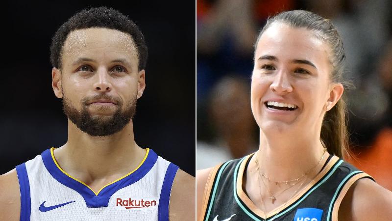 Steph Curry and Sabrina Ionescu (Getty Images-NBAE) 