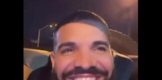 Drake laughing - Instagram screenshot