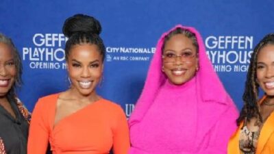 Kimberly Scott, Brandee Evans, Amber Chardae Robinson and Angela Lewis at the February 15, 2024 Opening Night of Black Cypress Bayou - Photo by Jordan Strauss