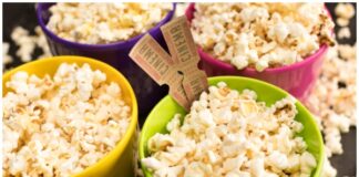 Popcorn and movie tickets