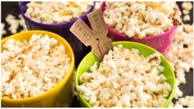 Popcorn and movie tickets