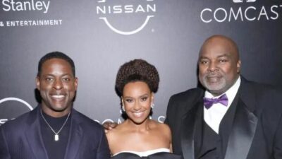Sterling K. Brown, Ryan Michelle Bathe, and Gil Robertson attend the 15th Annual AAFCA Awards - Photo Arnold Turner for AAFCA