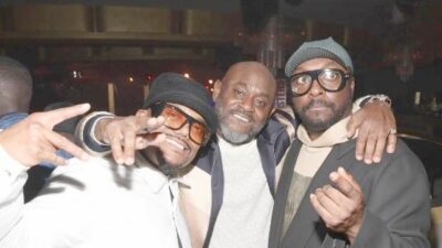 (L-R) apl.de.ap, Steve Stoute, CEO of UnitedMasters, and will.i.am / Getty