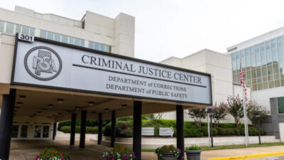 Criminal Justice Center in Montgomery Alabama housing the Department of Corrections and Department of Public Safety stock photo