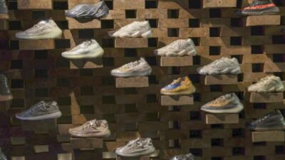 Adidas Yeezy shoes (Hollie Adams-Bloomberg via Getty Images via CNN Newsource)