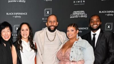 Affion Crockett and cast members of Affion Crockett Presents Microphone Masters
