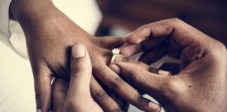 Hands of Black couple getting married - Depositphotos