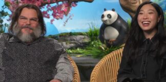 Jack Black (voice of Po) & Awkwafina (voice of Zhen) KUNG FU PANDA 4 Universal Pictures (2024)