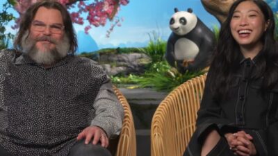 Jack Black (voice of Po) & Awkwafina (voice of Zhen) KUNG FU PANDA 4 Universal Pictures (2024)