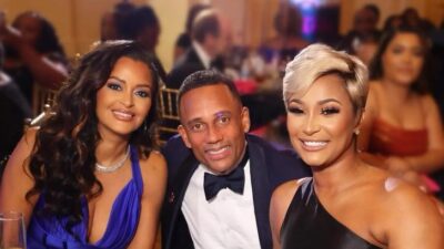 Claudia Jordan (L), Hill Harper (C), Melody Shari (R) - via FreddyO