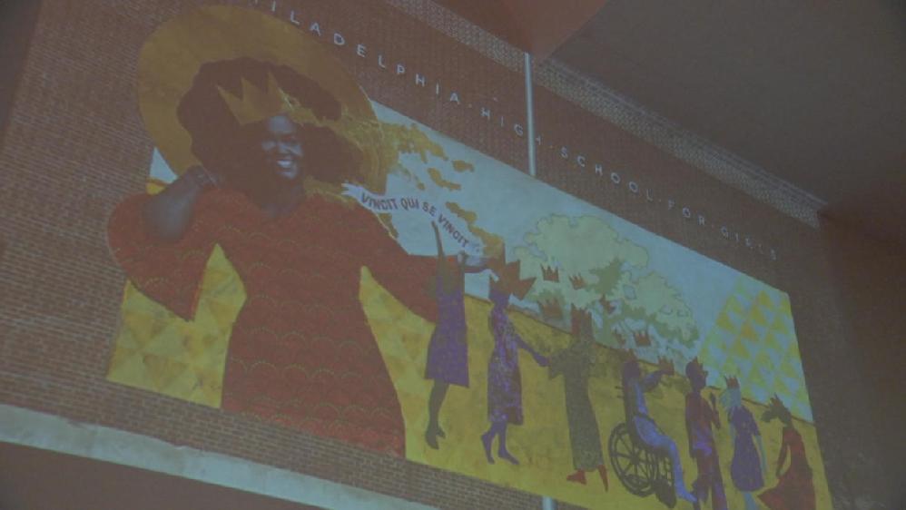Jill Scott mural at former high school - KYW via CNN Newsource