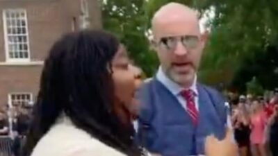Unidentified Black woman at Ole Miss Palestinian protest / via X