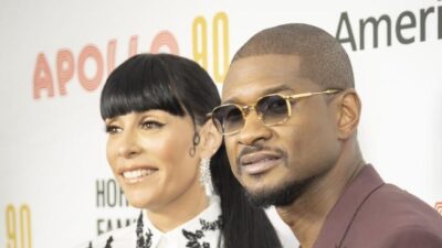 Jennifer Goicoechea and Usher attend the 2024 Apollo Theater Spring Benefit at The Apollo Theater on June 11, 2024 in New York City (Photo by Joy Malone-Getty Images)