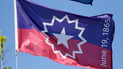 Juneteenth Flag (Nati Harnik-AP via CNN Newsource)