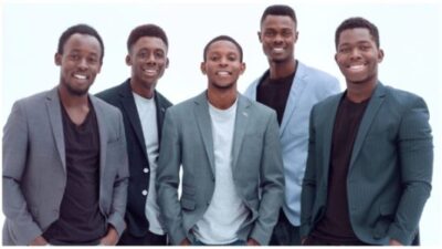 Group of confident young business people