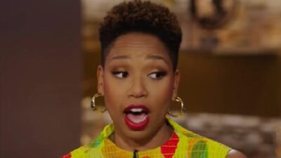 Monica McNutt and Jon Stewart on The Daily Show - via The Daily Show