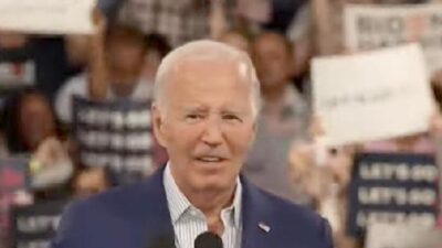 President Joe Biden at NC rally - via screenshot