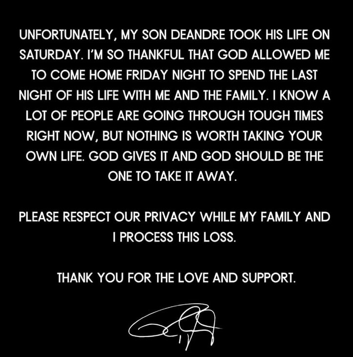 Roy Jones Jr.'s son commits suicide