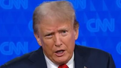 Trump at debate - via screenshot