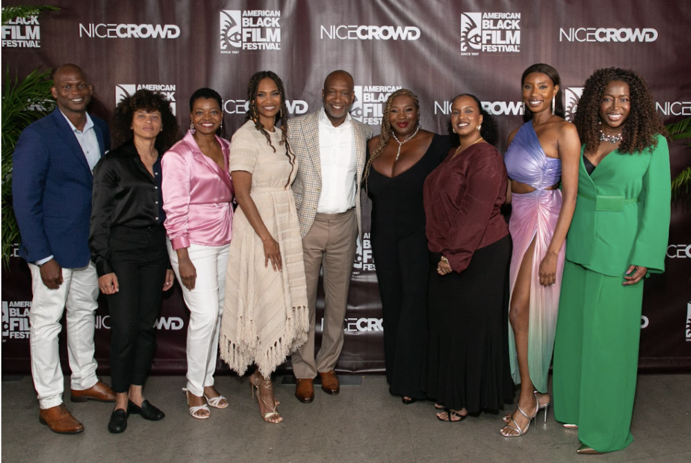 2024 ABFF (Pictured L to R: Dennis Wiliams, Nadia Hallgren, Huriyyah Muhammad, Nicole Friday, Bevy Smith, Warda Mohamed, Lauren Julia, Felicia D Henderson) 
