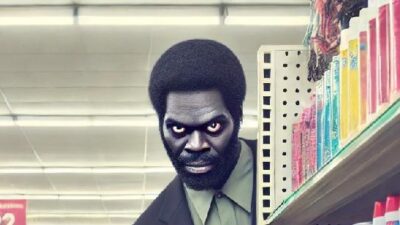 Creepy Black man in Dollar Tree store / via EURai