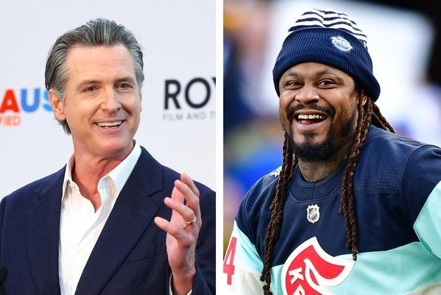 Gavin Newsom - Marshawn Lynch (Getty)