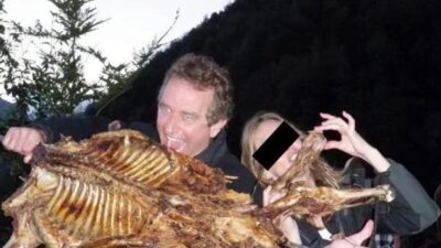 RFK Jr eating a barbequed dog - via X-Twitter