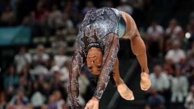 Simone Biles at 2024 Paris Olympics (Mike Blake-Reuters via CNN Newsource)