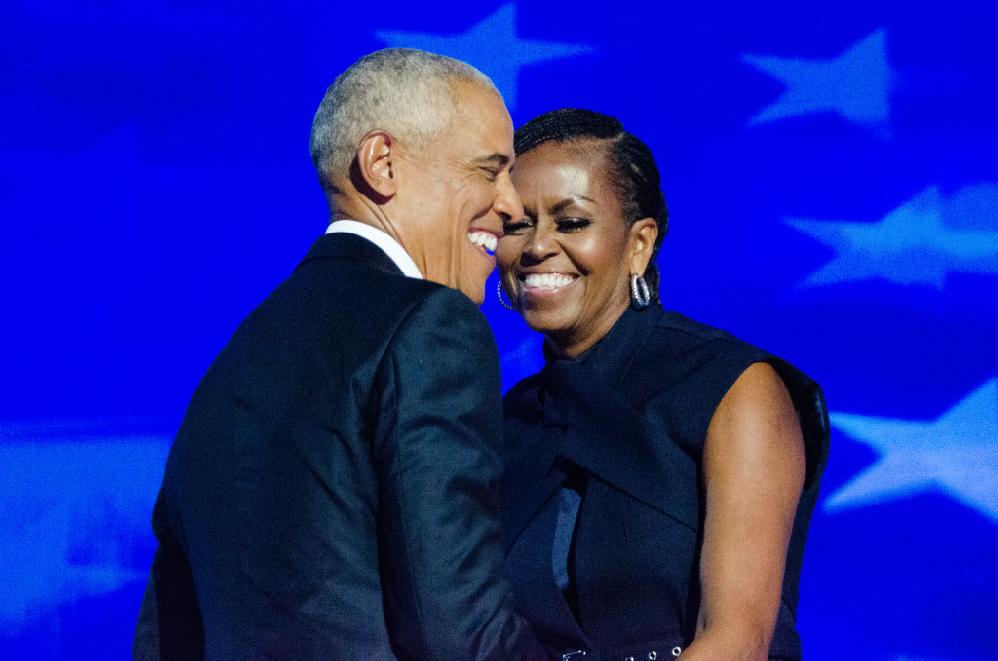 Barack and Michelle Obama at 2024 DNC - GettyImages
