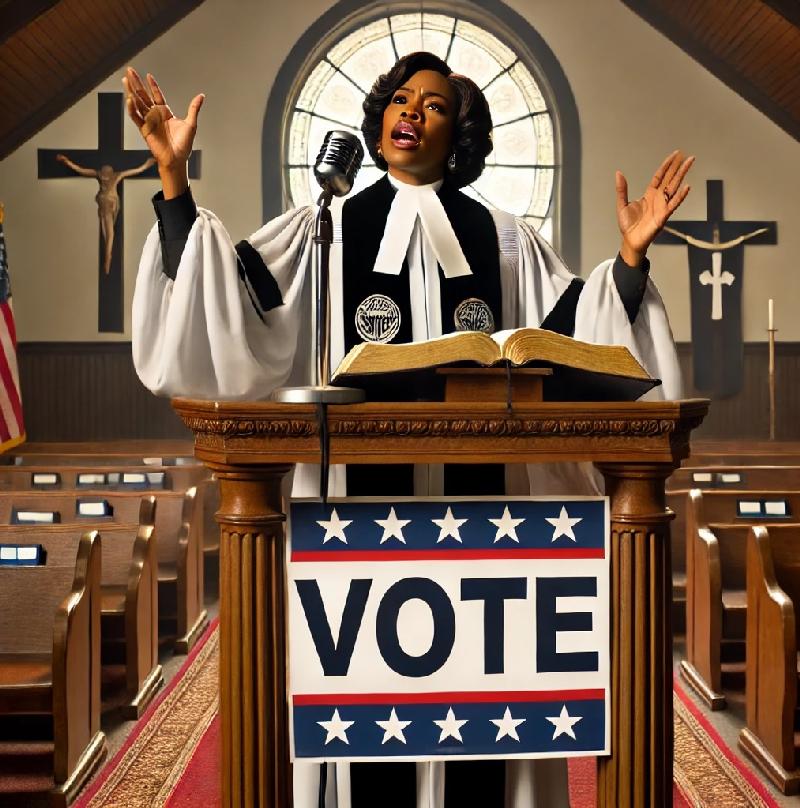Black Female Preacher - Vote